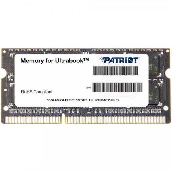 

Модуль памяти PATRIOT 1.35V SODIMM 8G DDR3 1600MHz (PSD38G1600L2S) (F00231715)
