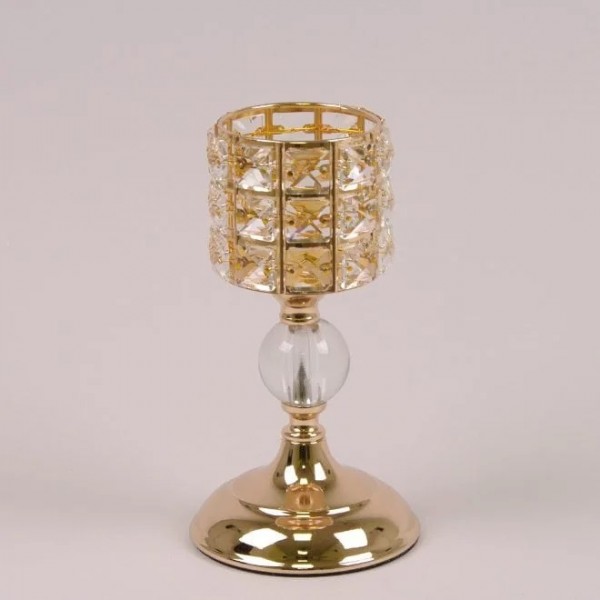 

Подсвечник Flora металлический золотой H-23 см. 37650