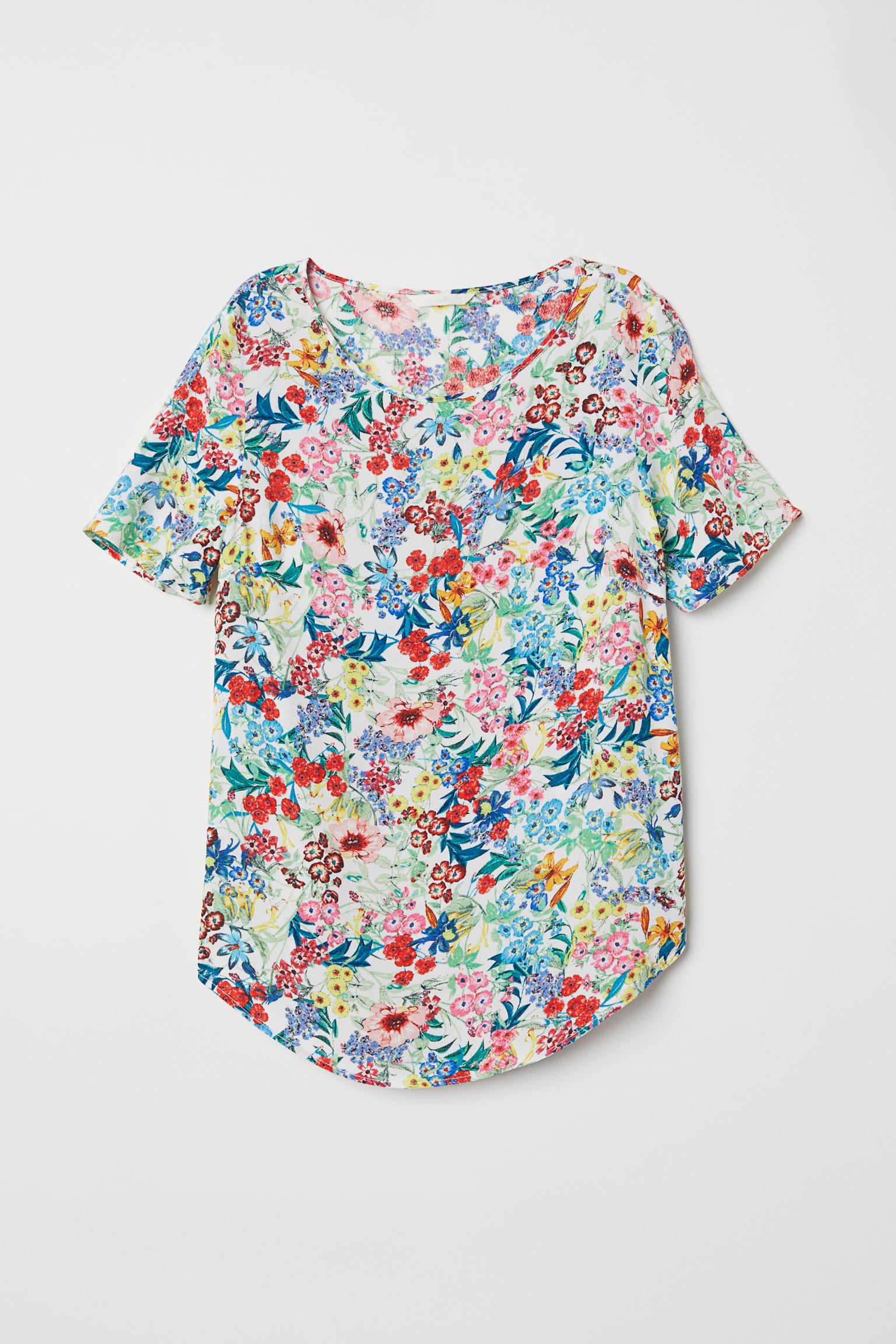 

Туника H&M 42 белый цветы 5016482567