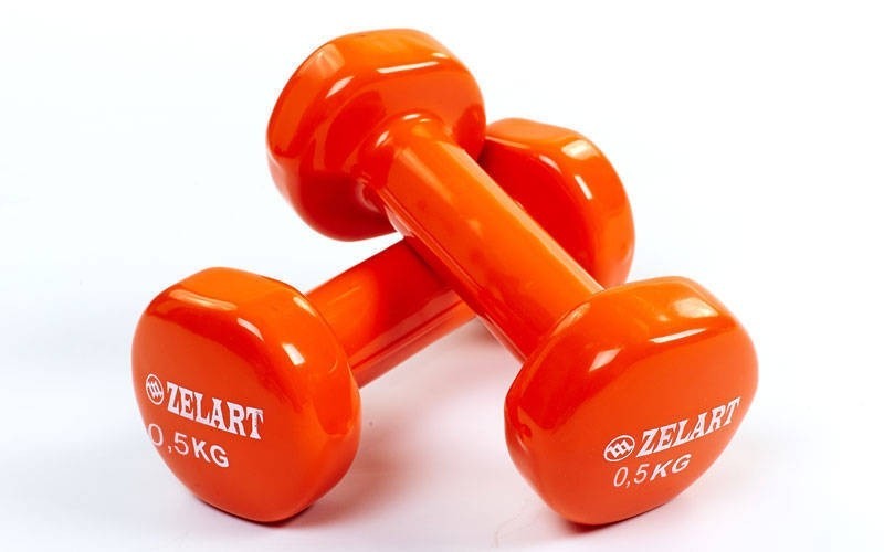 

Гантели Zelart 0.5 кг 2 шт Красные
