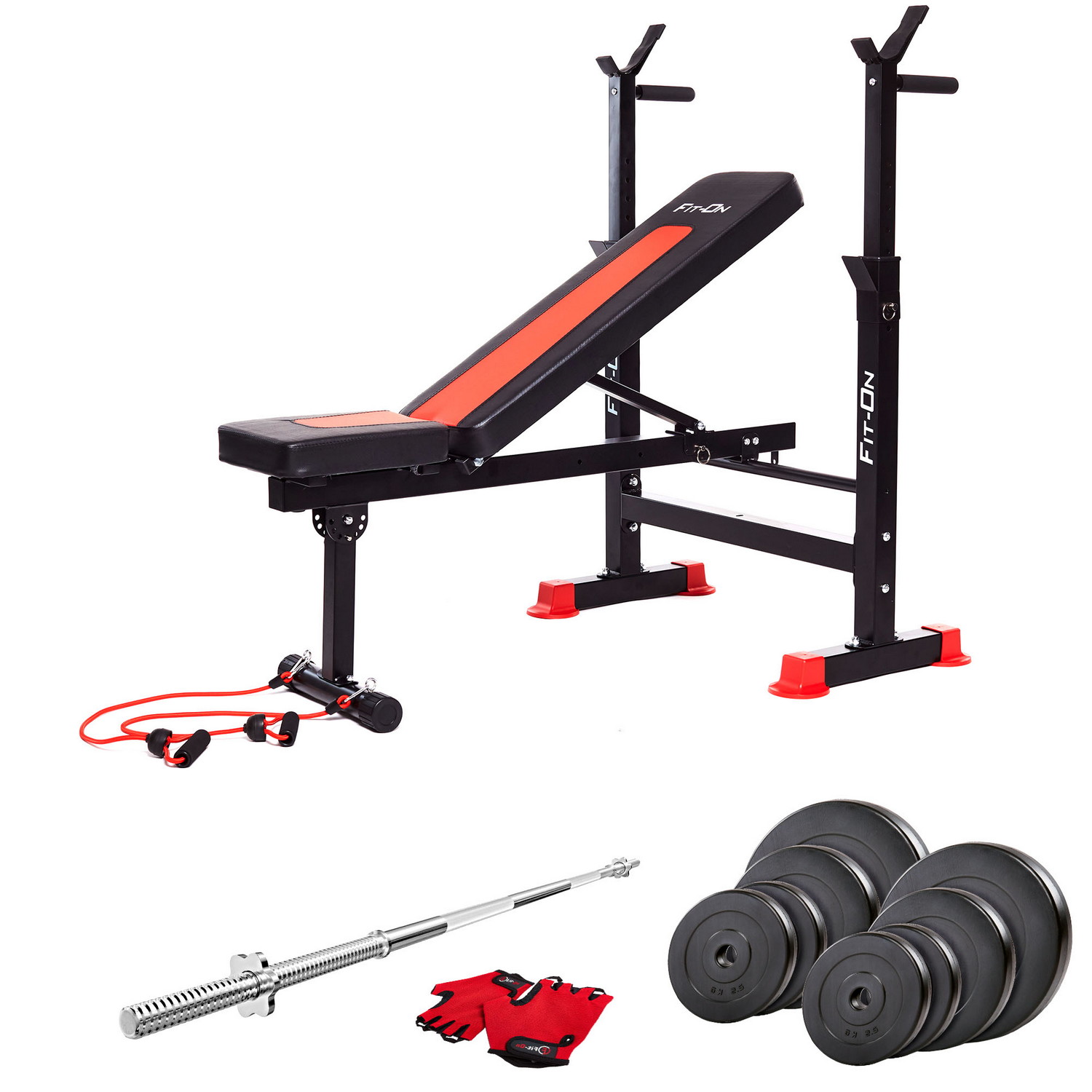 

Скамья тренировочная Fit-On FN-S101 + штанга 50кг
