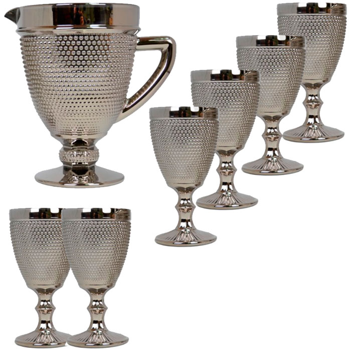 

Набор графин и 6 бокалов Orleansl Silver Sabefet 31965-BR-1488