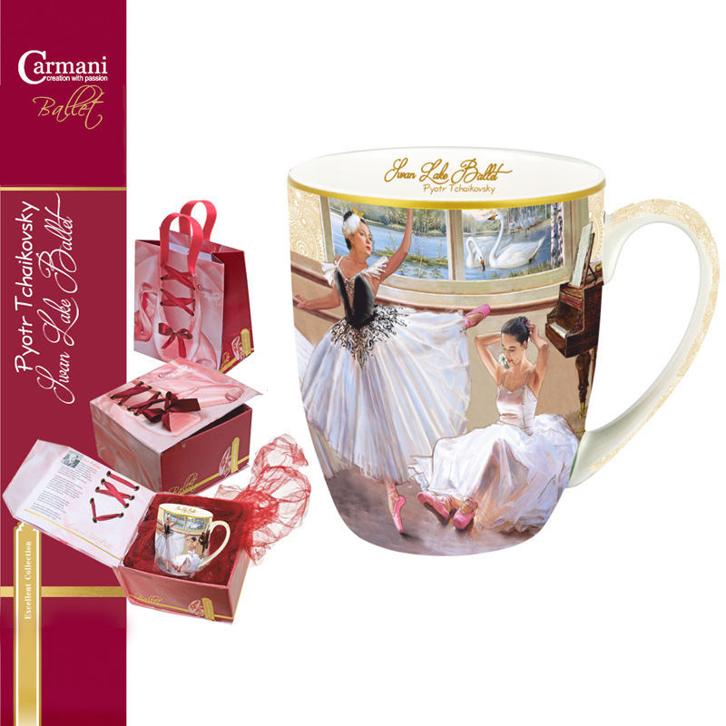 

Подарочный фарфоровый набор кружка Лебединое озеро Carmani 32160-BR-1704