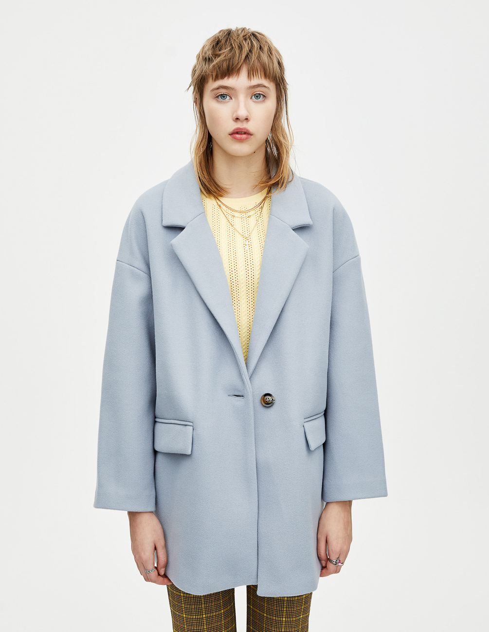 

Пальто PULL & BEAR Ж1052757 (9752/310/406) цвет голубой L