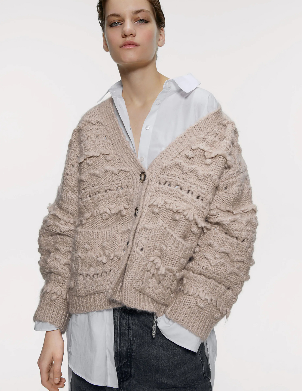 

Кардиган Zara Ж1053564 (5802/119/712) цвет бежевый M
