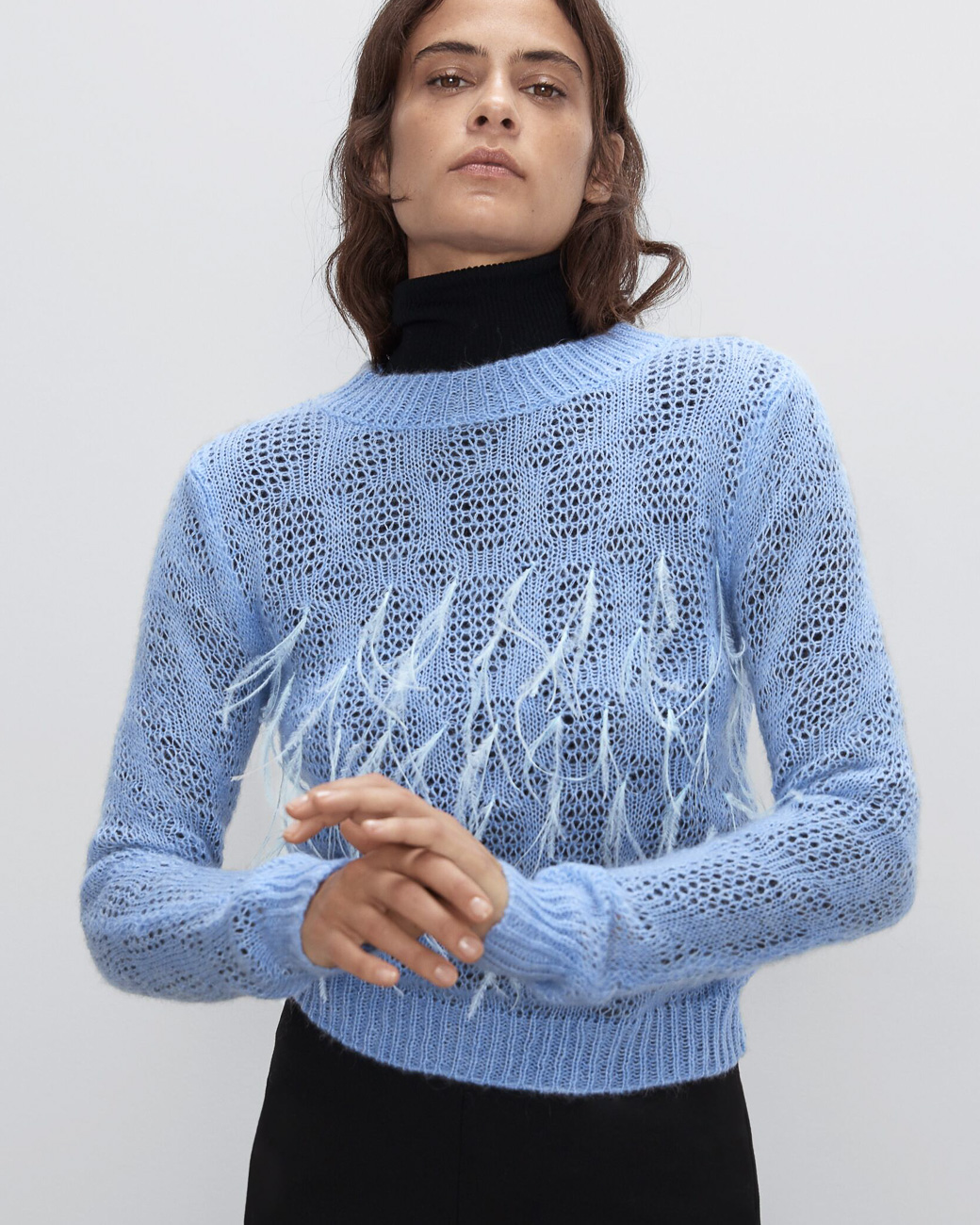 

Свитер Zara Ж1053530 (9598/161/406) цвет голубой S