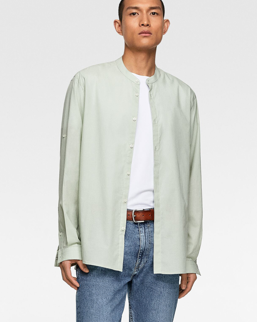

Рубашка д/р Zara М0106667 (6608/333/526) цвет зеленый XL