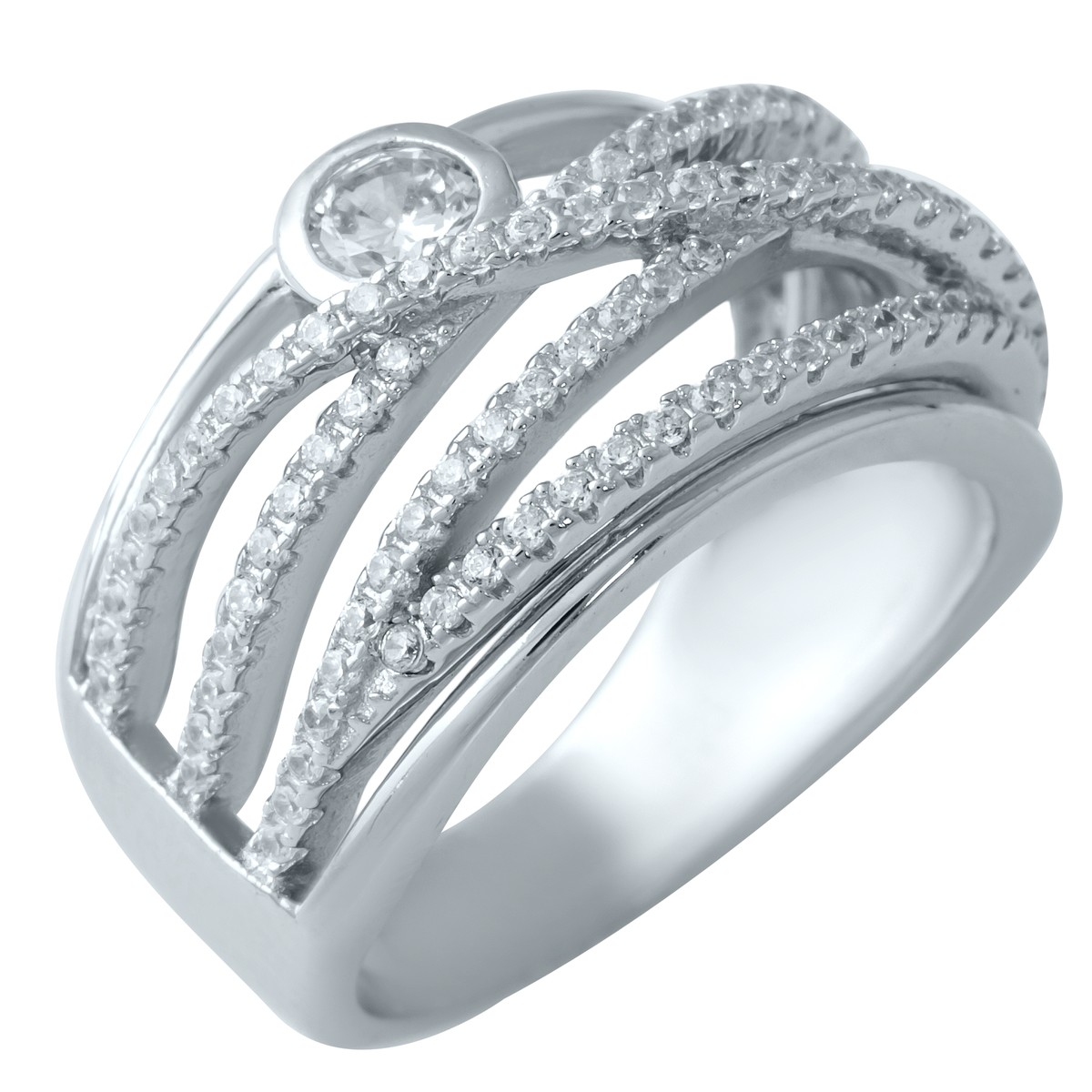 

Серебряное кольцо SilverBreeze с фианитами 17 размер