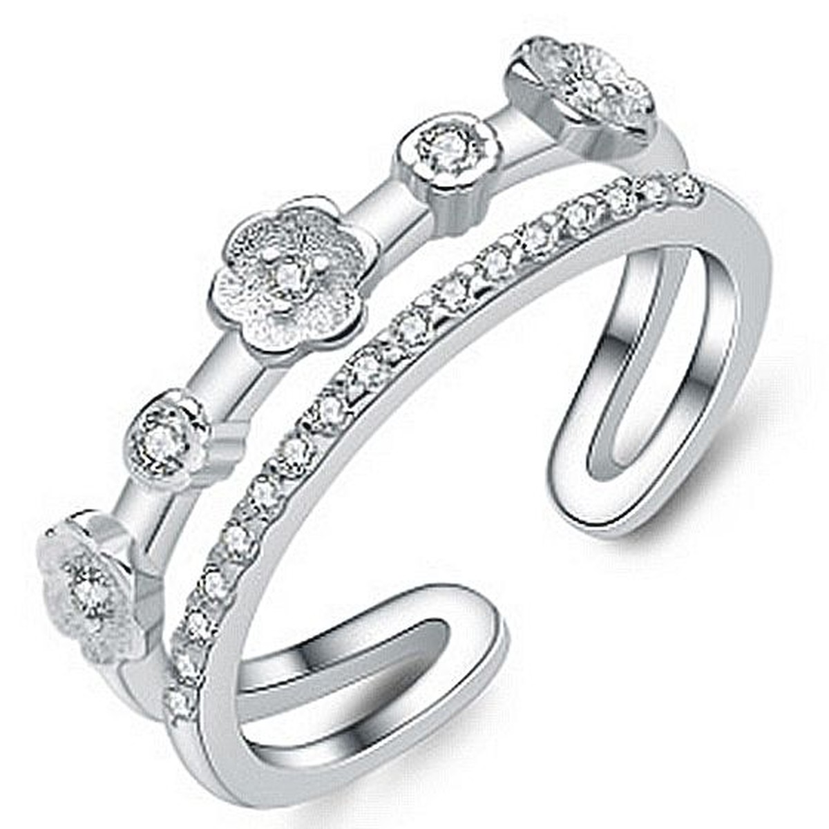 

Серебряное кольцо SilverBreeze с фианитами 16 размер