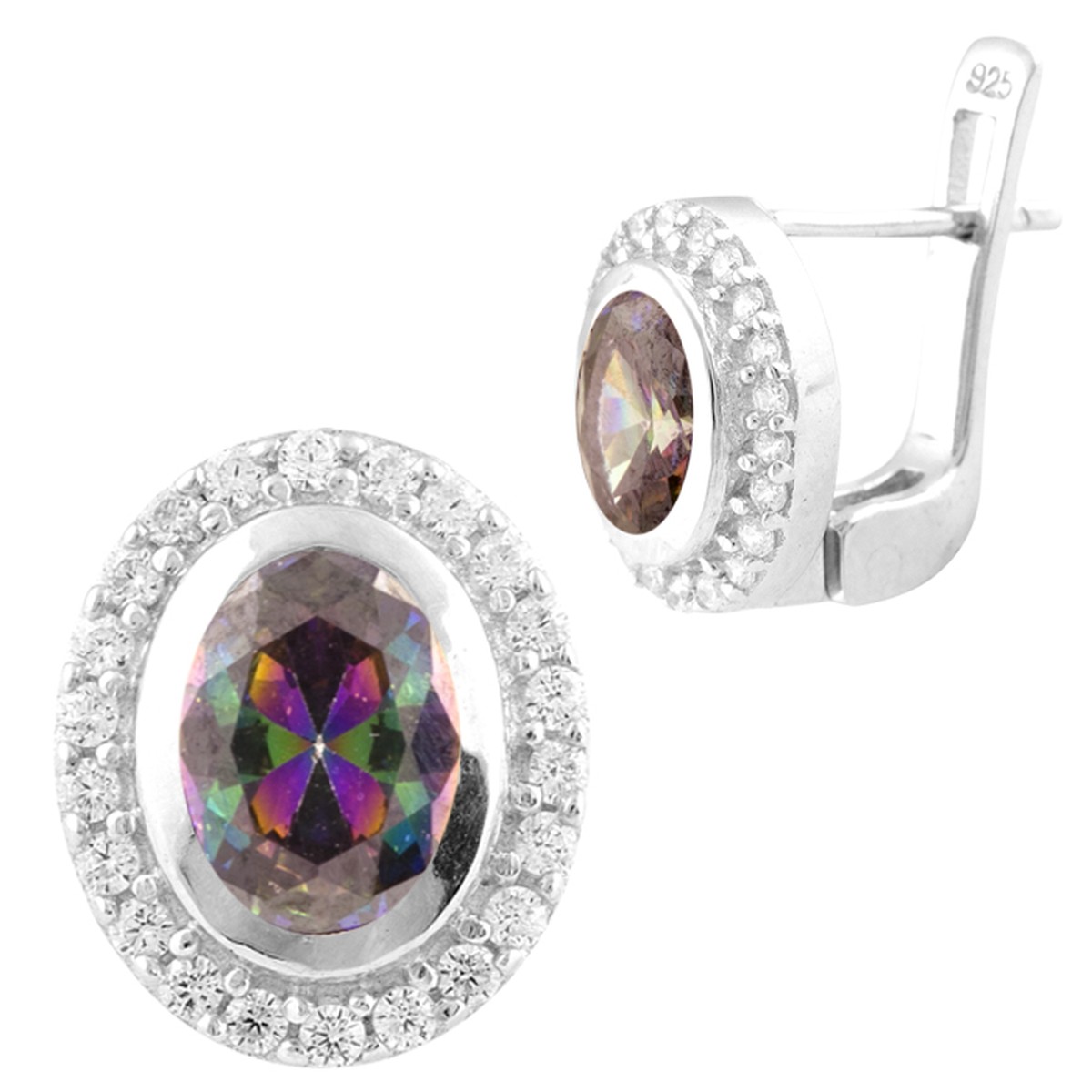 

Серебряные серьги SilverLine с натуральным мистик топазом