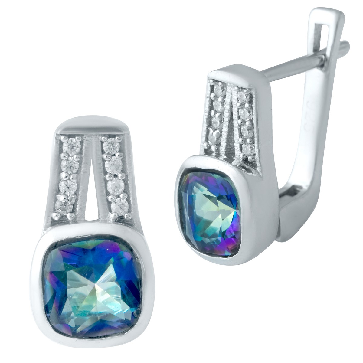 

Серебряные серьги SilverBreeze с натуральным мистик топазом
