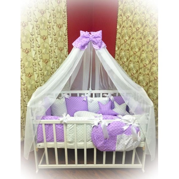 

Детское постельное белье в кроватку ТМ Bonna Elite Сиреневое в звездочку