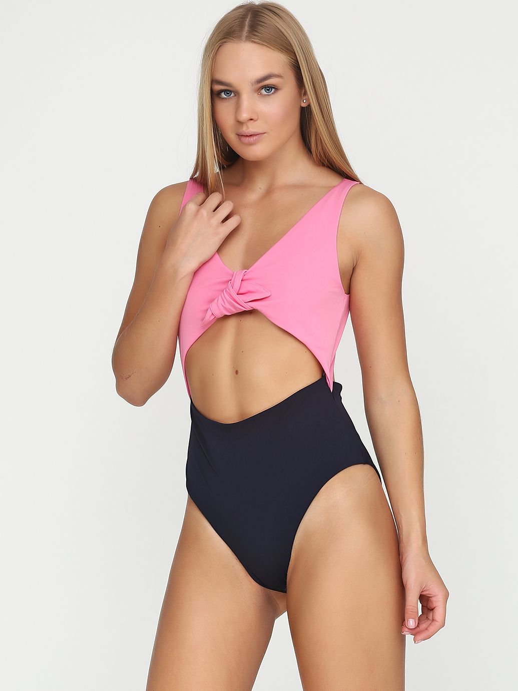 

Купальник слитный женский H&M 643739 38 Темно-синий/Розовый