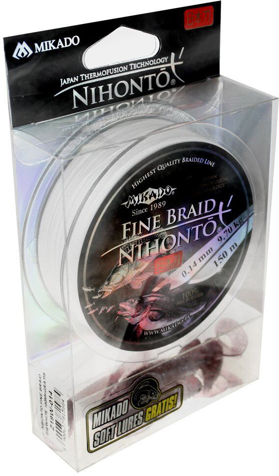 

Шнур Mikado Nihonto Fine Braid 150 м 0.14 мм 9.70 кг White (Z19W-014)