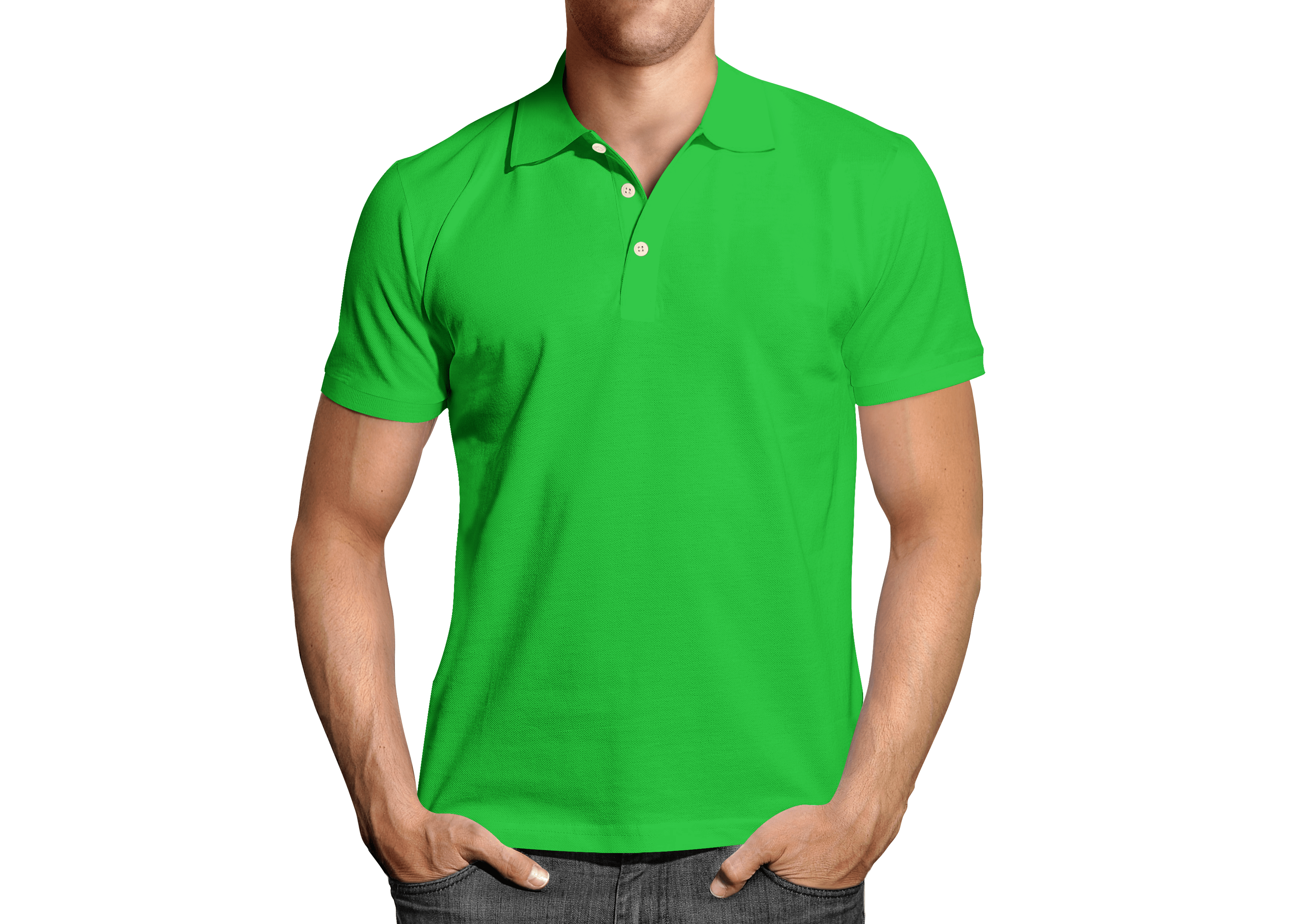 

Футболка мужская салатовая POLO B&C L