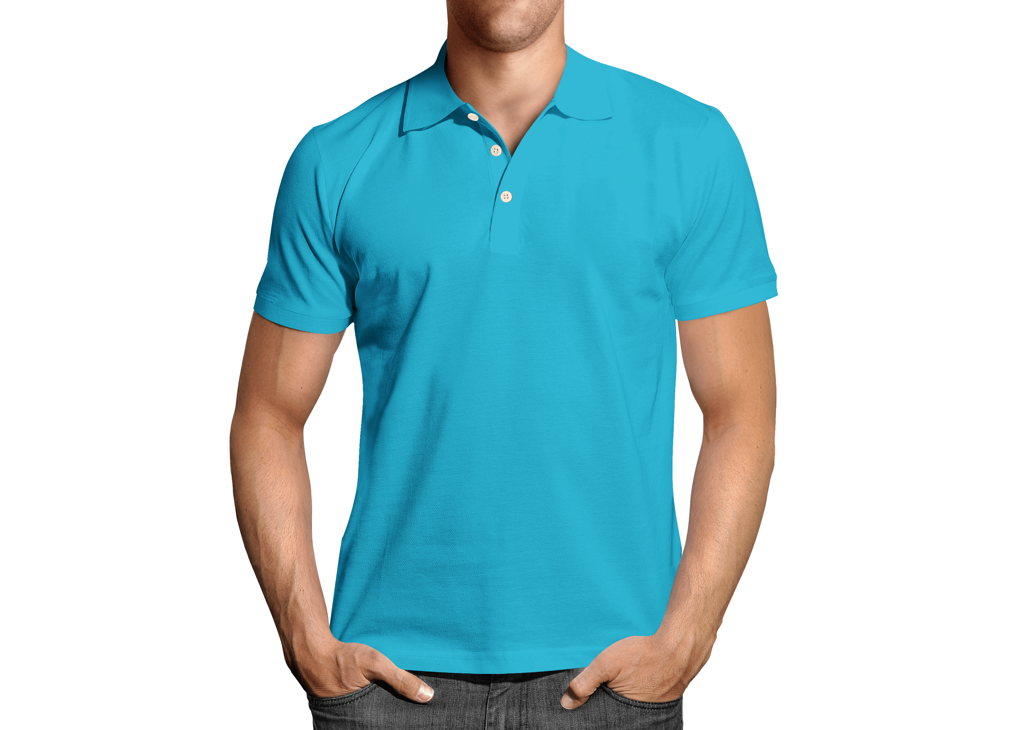 

Футболка мужская голубая POLO B&C XL
