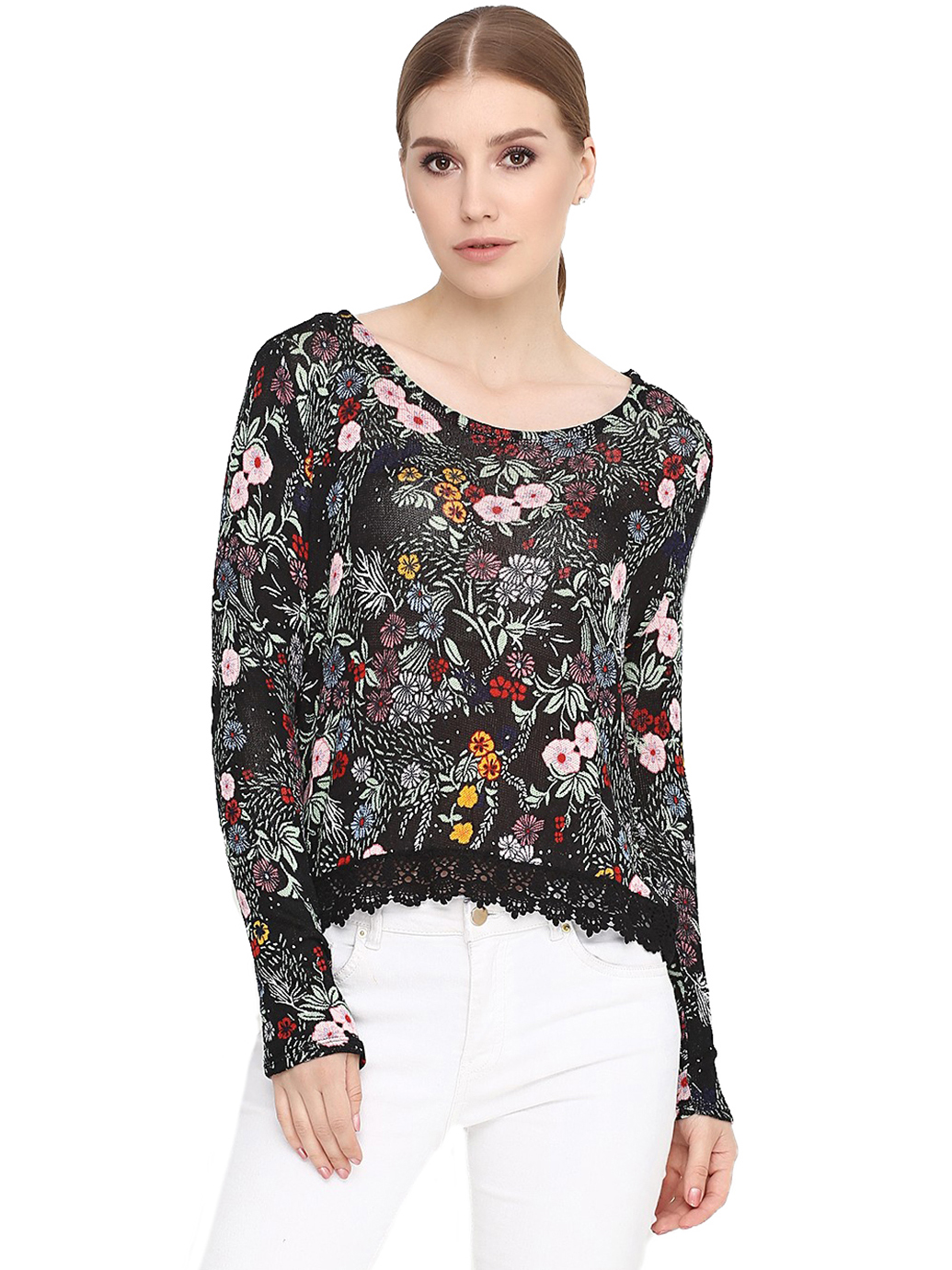 

Джемпер H&M  черный цветы 28113711363, Джемпер H&M XS черный цветы 28113711363