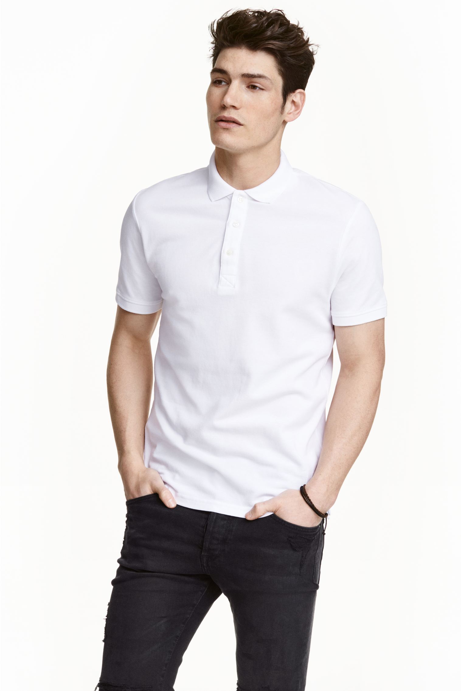 

Поло H&M L белый 30112588473
