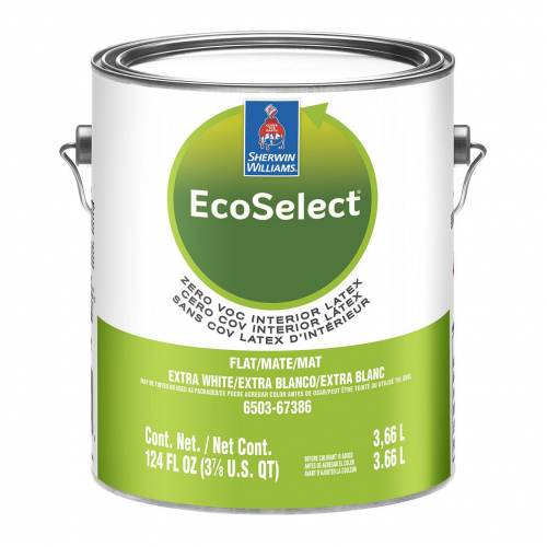 

Краска латексная Sherwin-Williams EcoSelect Zero VOC для стен и потолков Flat Extra White глубокоматовая