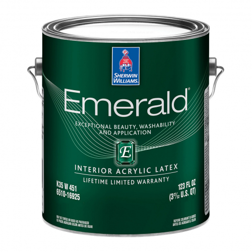 

Краска акриловая Sherwin-Williams Emerald Interior Acryllic Latex Flat Extra White глубокоматовая