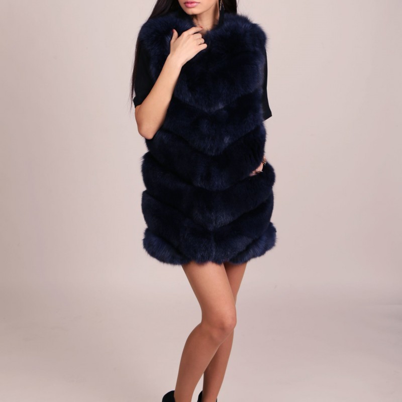 

Жилет из меха песца Miss Lora Елка One Size Синий (9441)