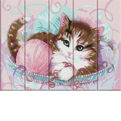 

Картина раскраска на дереве ArtStory ASW051 Котенок и клубок 30 х 40 см