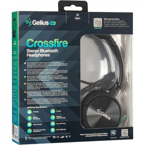 

Стерео Bluetooth наушнки Gelius Pro Crossfire GP HP-007 Black