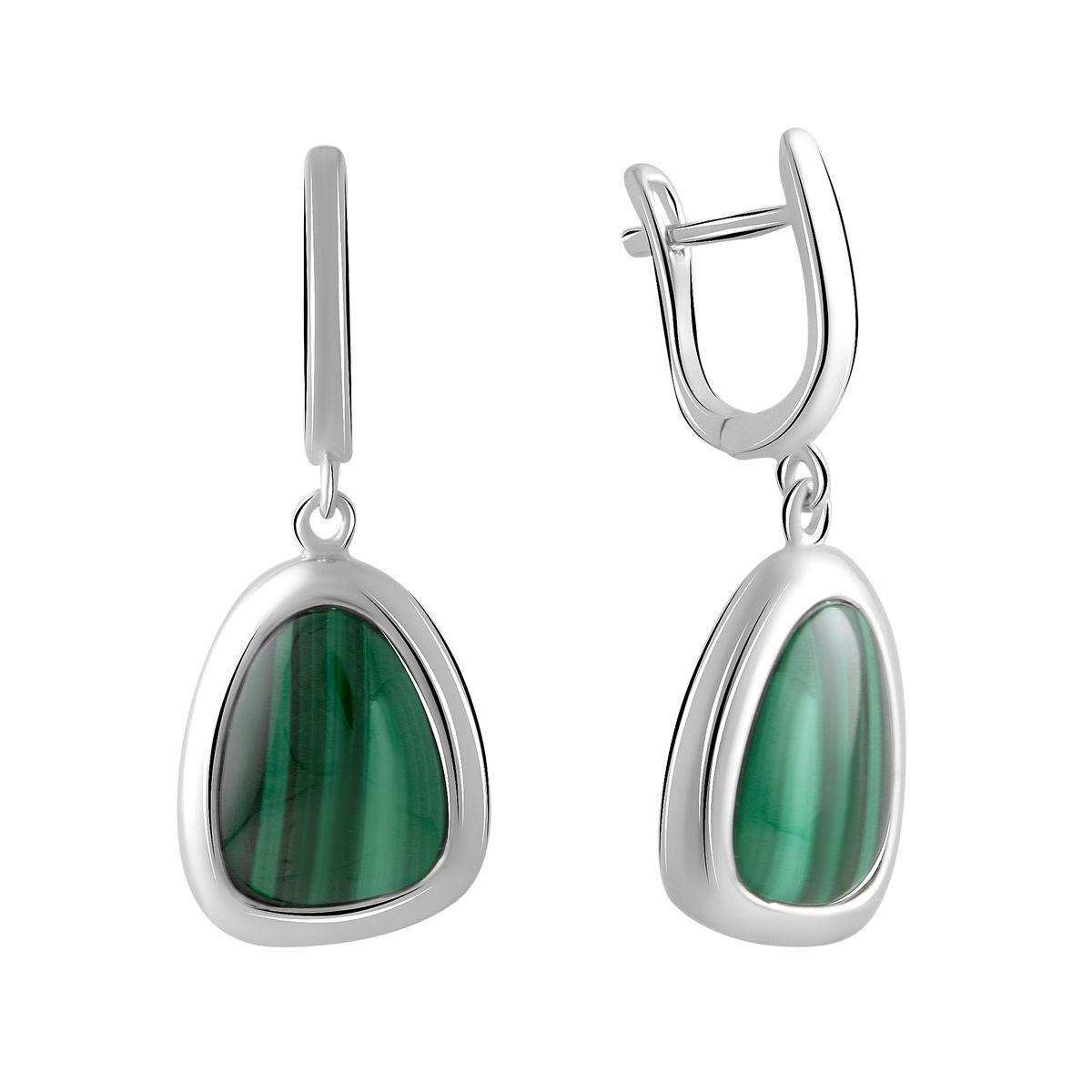 

Серебряные серьги SilverAlex с малахитом
