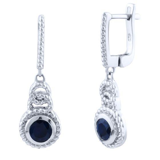 

Серебряные серьги SilverAlex с натуральным сапфиром