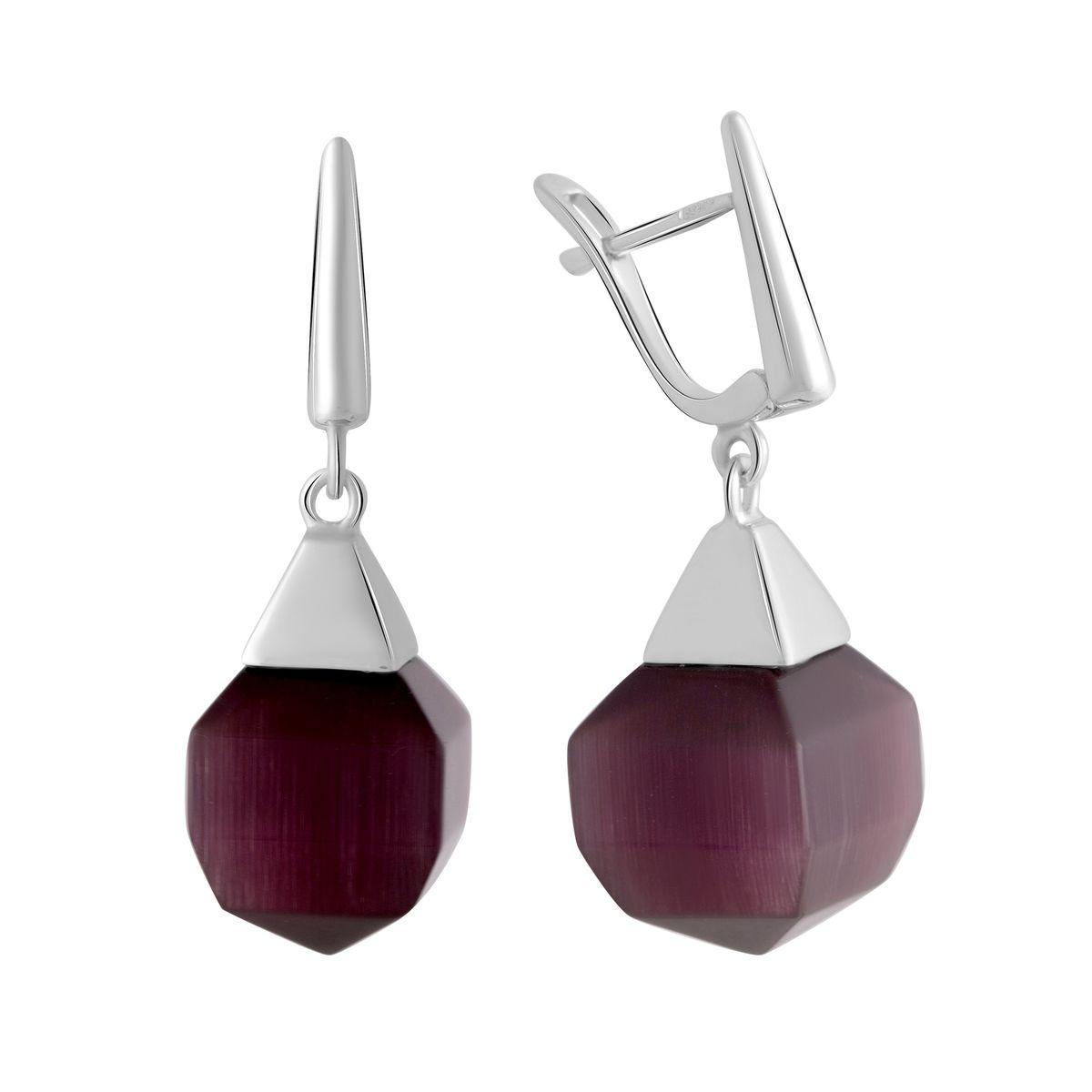 

Серебряные серьги SilverAlex с кошачим глазом