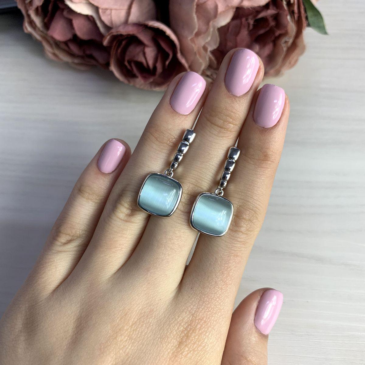 

Серебряные серьги SilverAlex с кошачим глазом