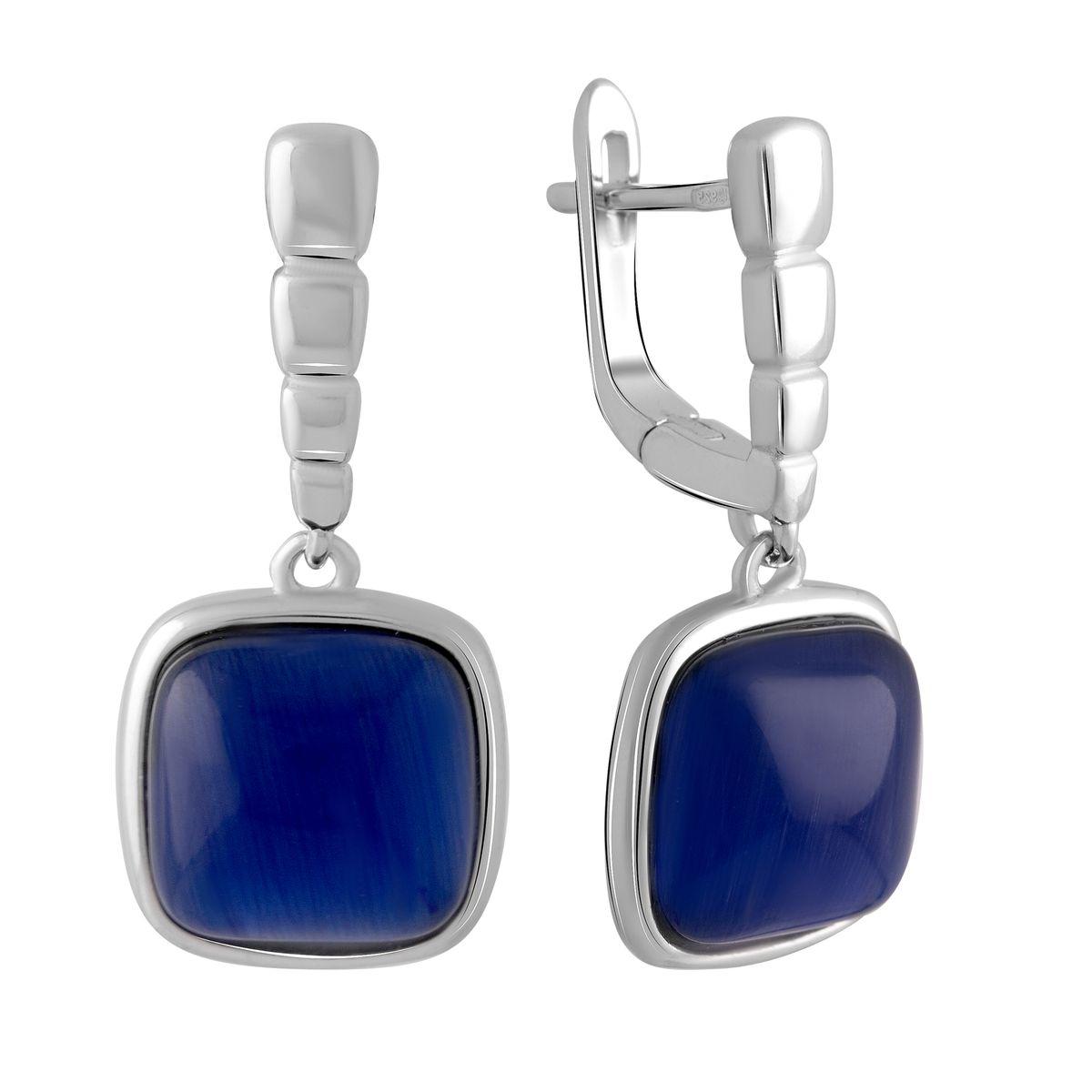 

Серебряные серьги SilverAlex с кошачим глазом