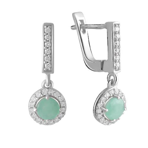

Серебряные серьги SilverAlex с натуральным изумрудом