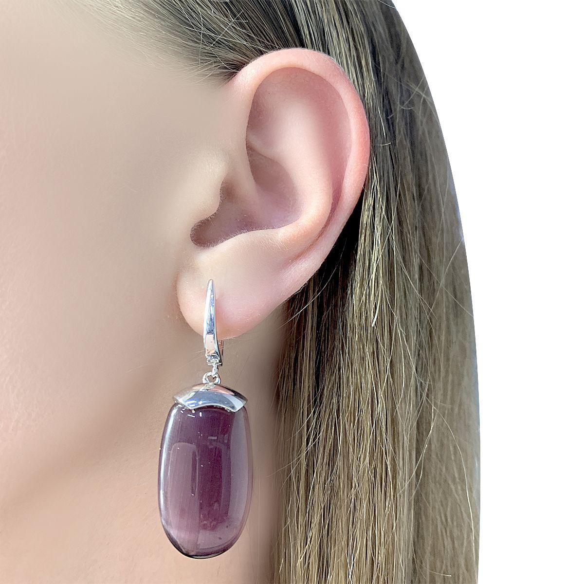 

Серебряные серьги SilverAlex с кошачим глазом