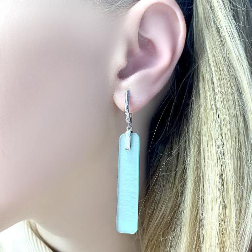 

Серебряные серьги SilverAlex с кошачим глазом