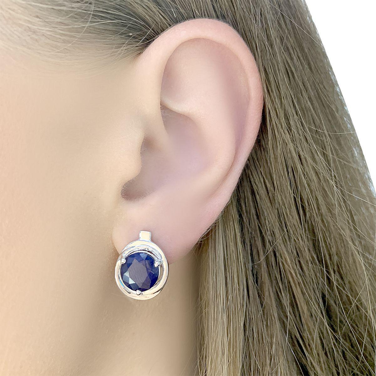 

Серебряные серьги SilverAlex с натуральным сапфиром