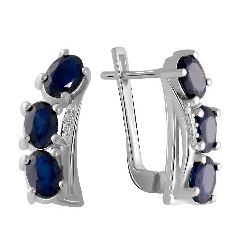 

Серебряные серьги SilverAlex с натуральным сапфиром