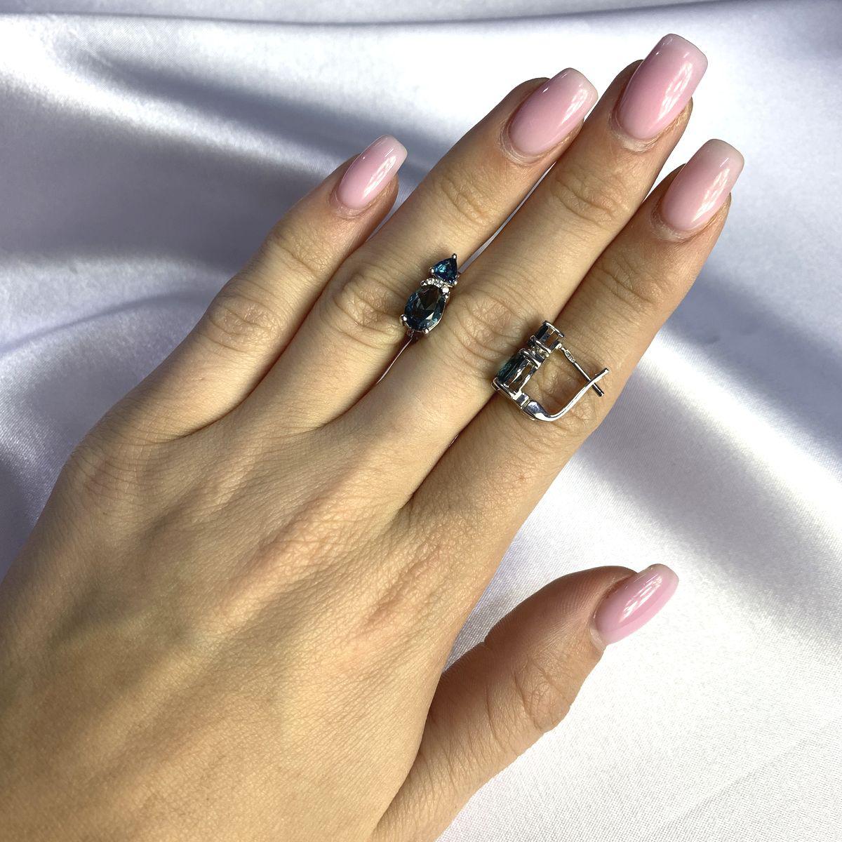 

Серебряные серьги SilverAlex с натуральным топазом Лондон Блю