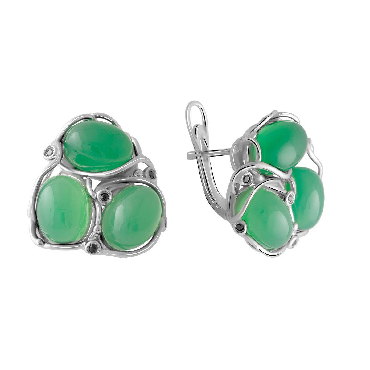 

Серебряные серьги SilverAlex с кошачим глазом