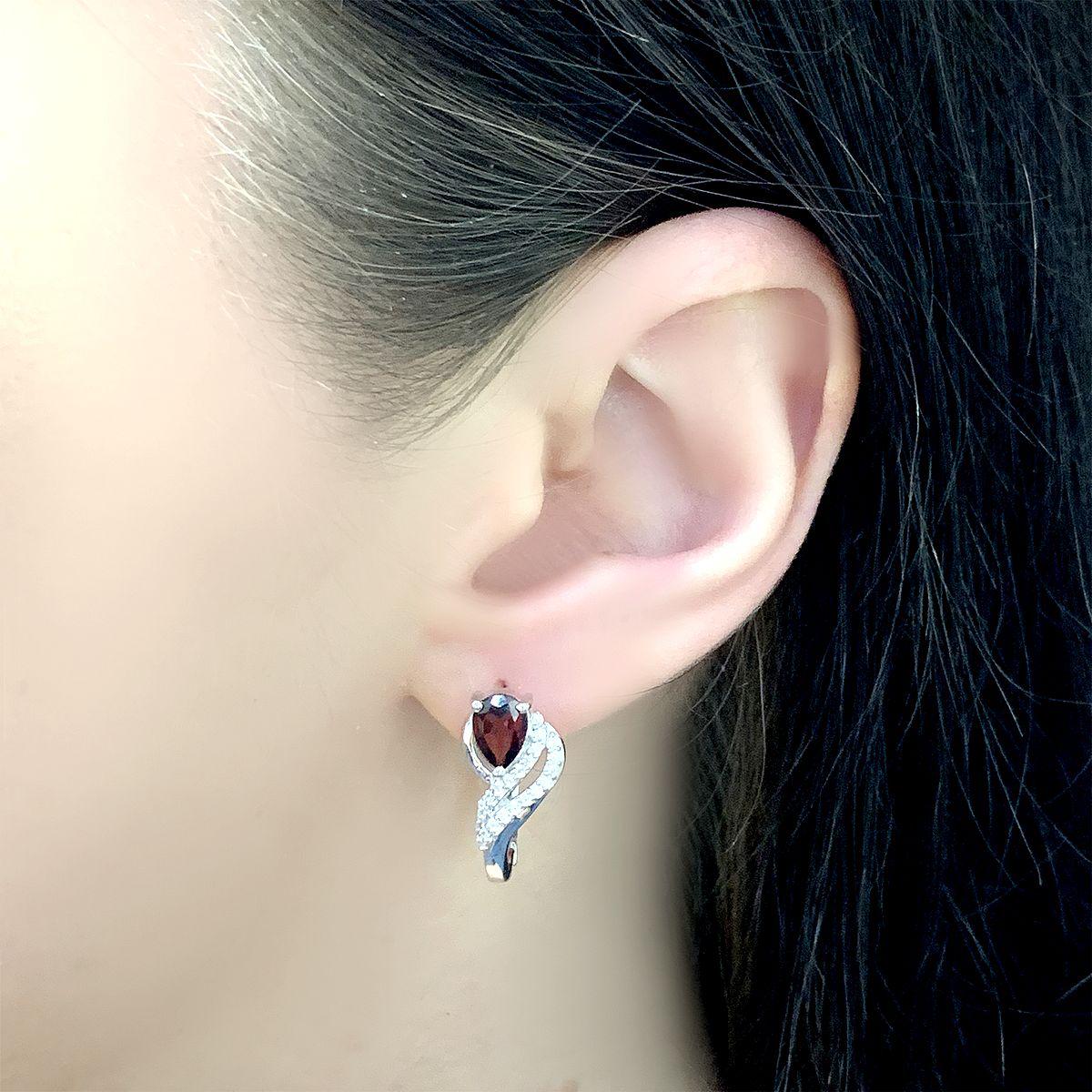 

Серебряные серьги SilverAlex с натуральным гранатом