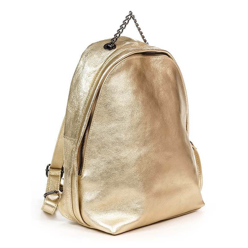 

Городской кожаный рюкзак Italian Bags Золотистый