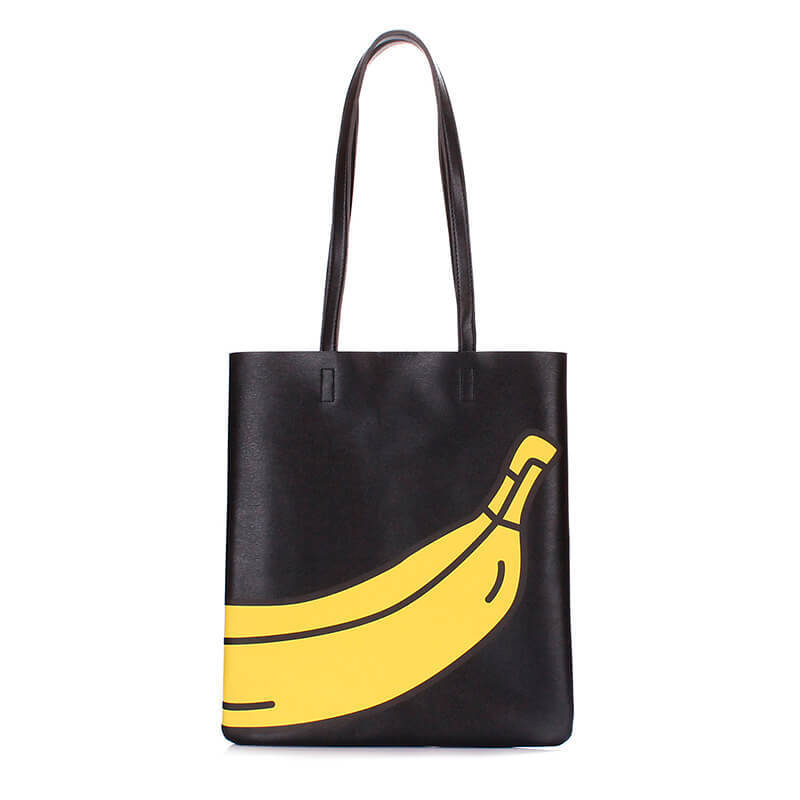 

Женская сумка Poolparty с бананом Черная (mns-banana-tote)