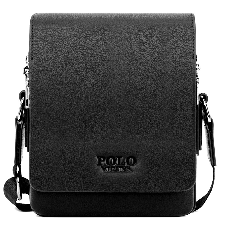 

Мужская сумка через плечо Polo Vicuna черная (1002-BL)