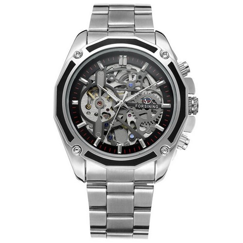 

Мужские наручные часы Forsining 8130 Silver-Black