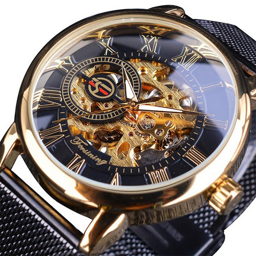 

Мужские наручные часы Forsining 1040 Black-Gold-Black