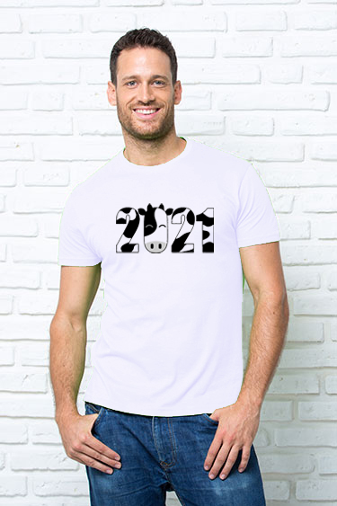 

Футболка мужская JHK T-Shirt с принтом "2021 год" XXL белая