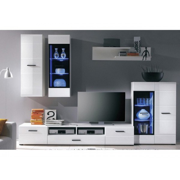 

Гостиная Тумба под телевизор с навесными шкафами Селин из ДСП и МДФ Gerbor Оригинал