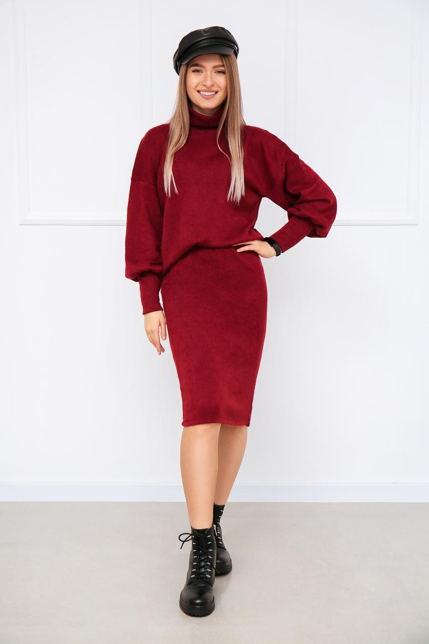 

Женский костюм с юбкой Fashion Girl "Delirium" - бордовый, Женский костюм с юбкой Fashion Girl "Delirium" 42-44 бордовый