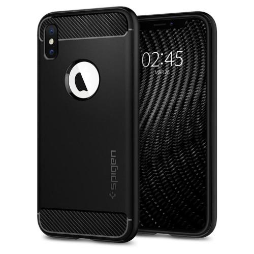 

Чехол Spigen для iPhone XS Rugged Armor Matte Black