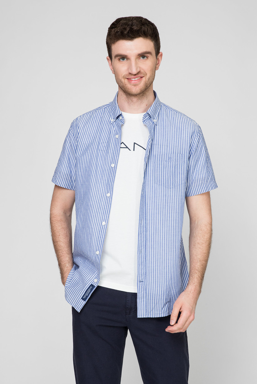 

Мужская голубая рубашка в полоску SEERSUCKER STRIPE REGULAR Gant M 3025031